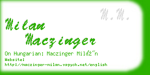 milan maczinger business card